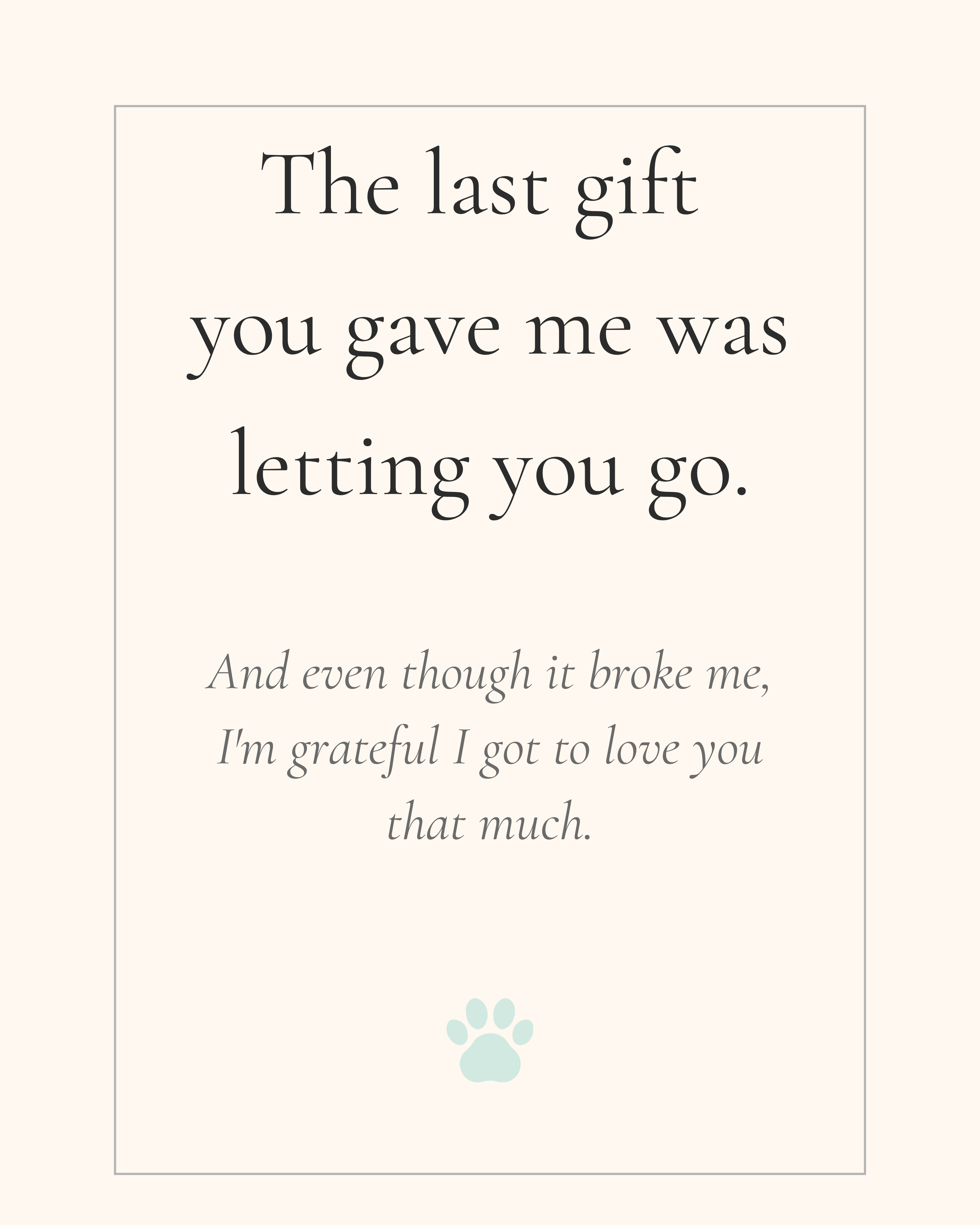 The Last Gift - Dog Memorial Print